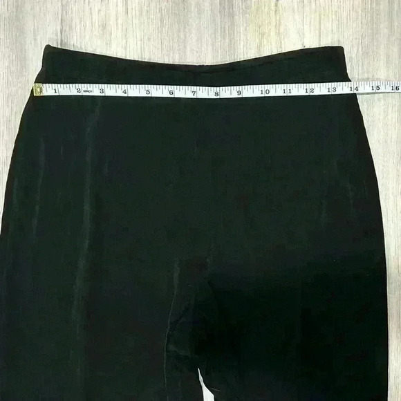 Chico’s Travelers Pants Black Ribbed Stretchy Pull On Acetate Size 1 (M) Short - Picture 2 of 6